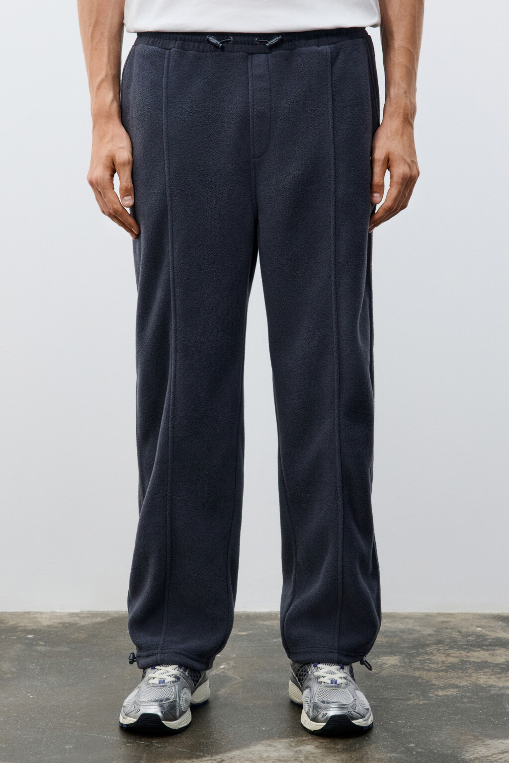 Брюки-джоггеры флисовые - цвет серый - 2