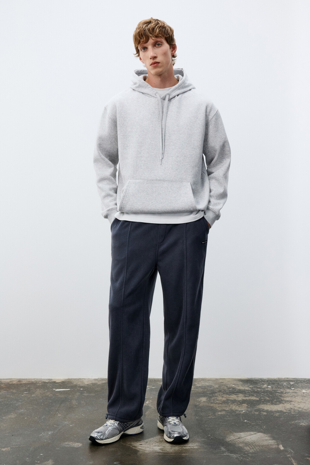 Брюки-джоггеры флисовые - цвет серый - 4