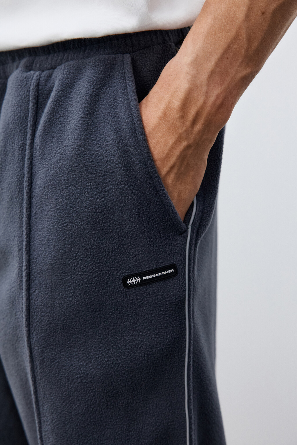 Брюки-джоггеры флисовые - цвет серый - 6