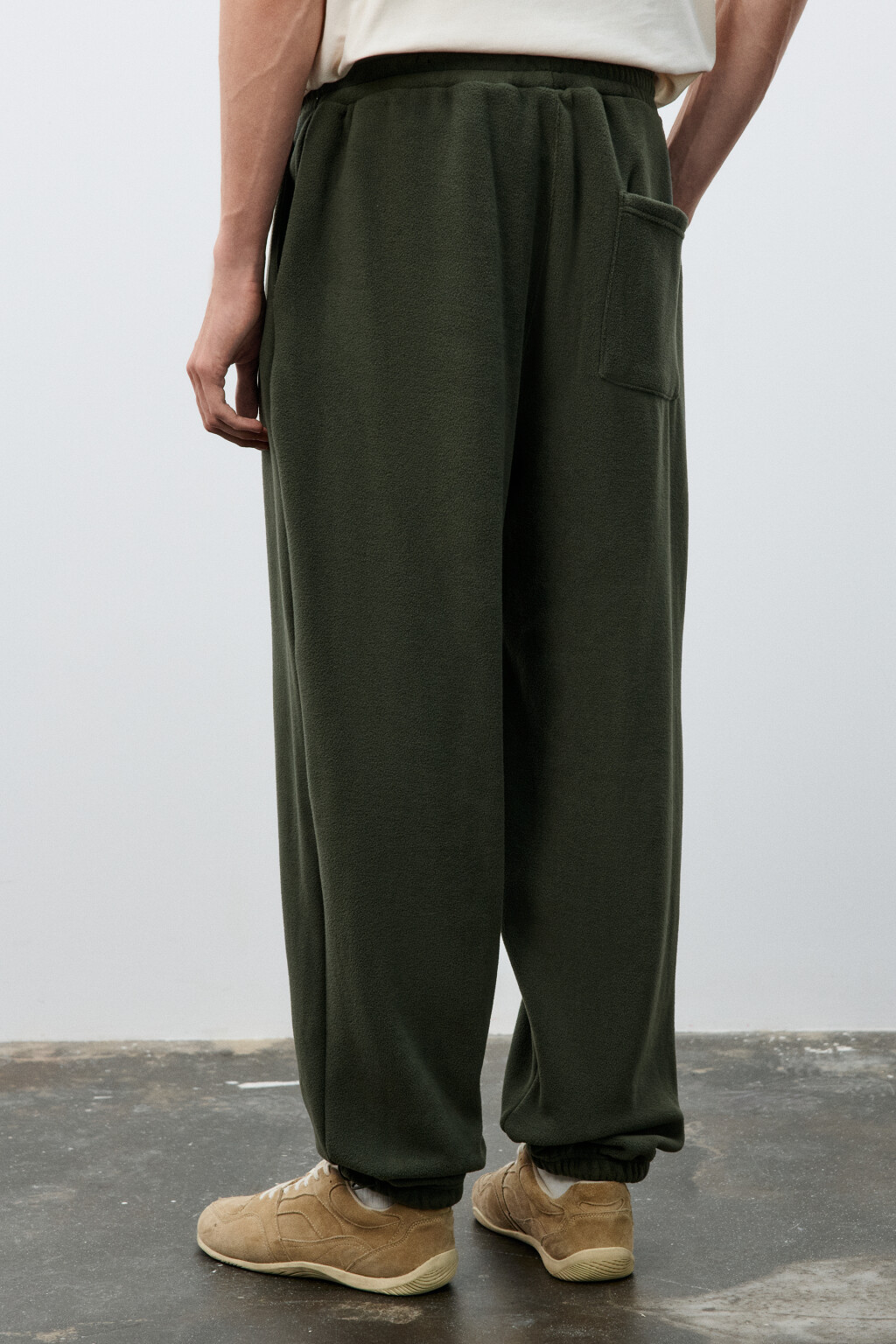 Брюки-джоггеры из флиса - цвет зеленый - 3