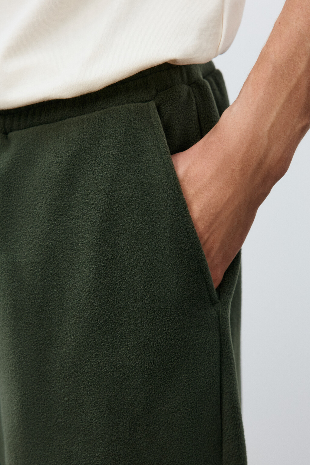 Брюки-джоггеры из флиса - цвет зеленый - 6