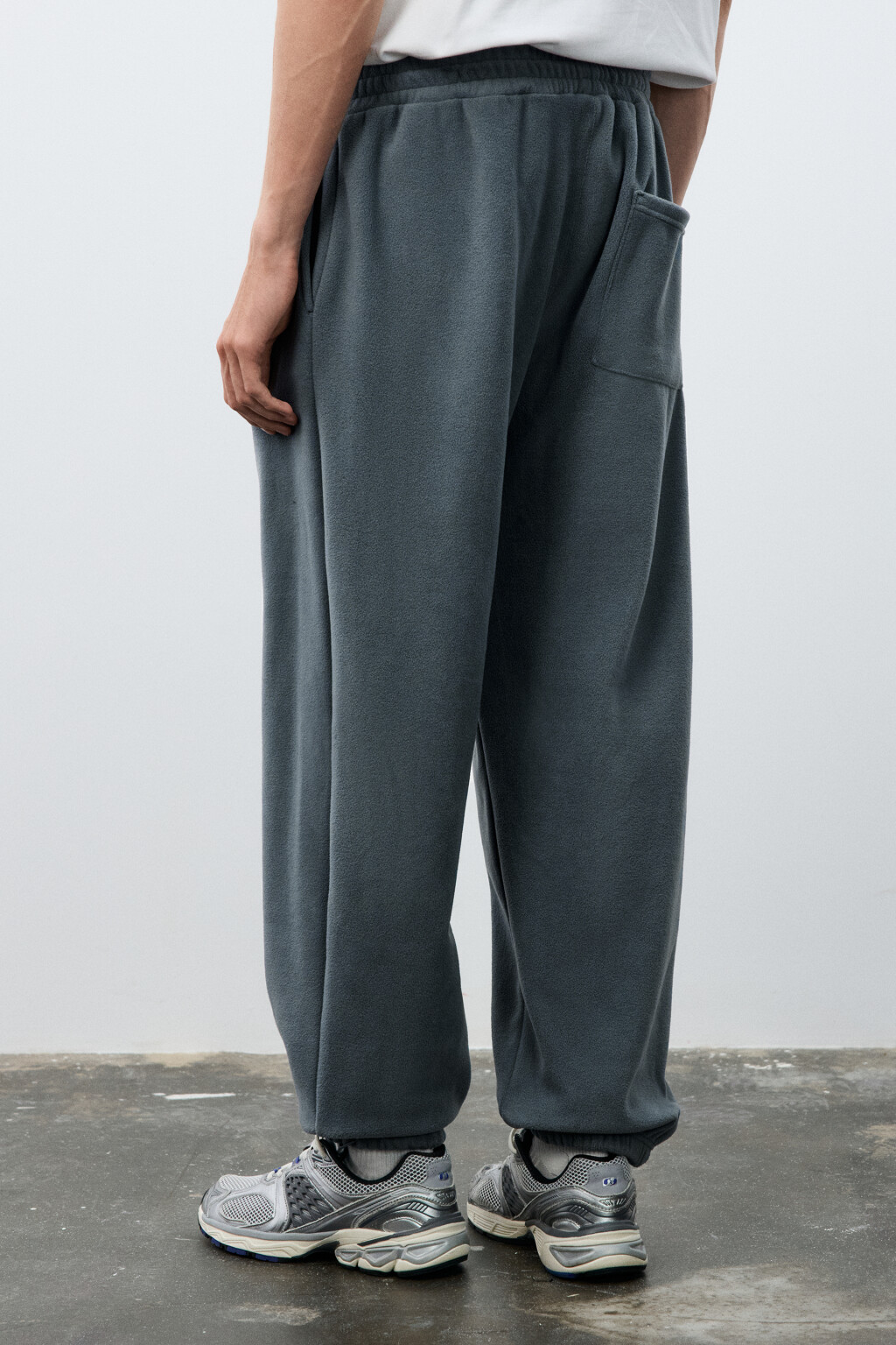Брюки-джоггеры из флиса - цвет серый - 3