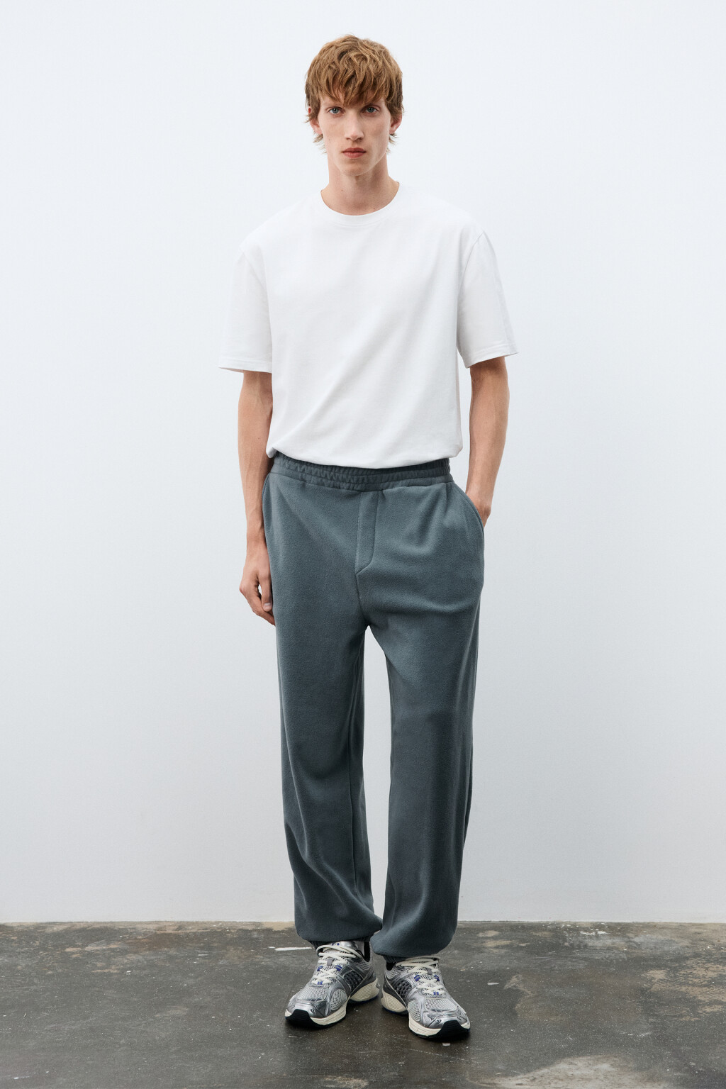 Брюки-джоггеры из флиса - цвет серый - 4