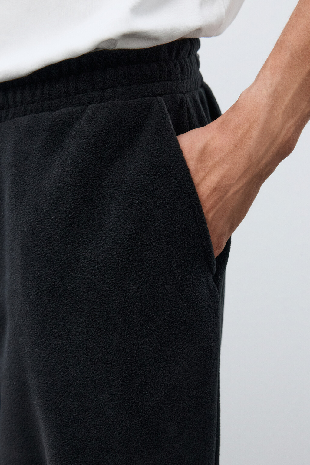 Брюки-джоггеры из флиса - цвет черный - 6