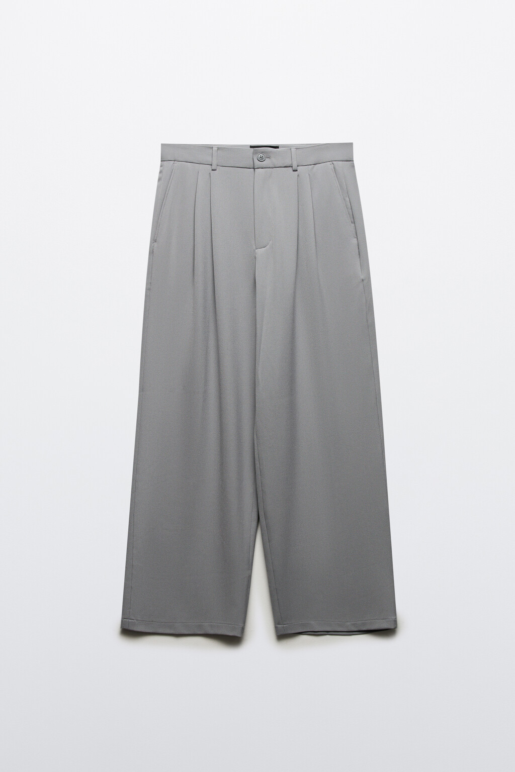Брюки костюмные со складками - цвет серый - 7