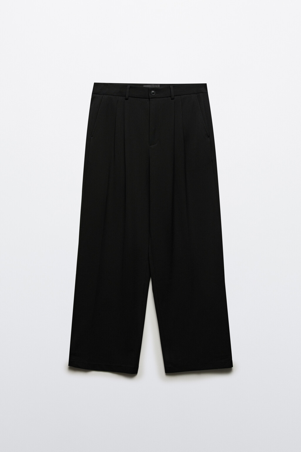 Брюки костюмные со складками - цвет черный - 7