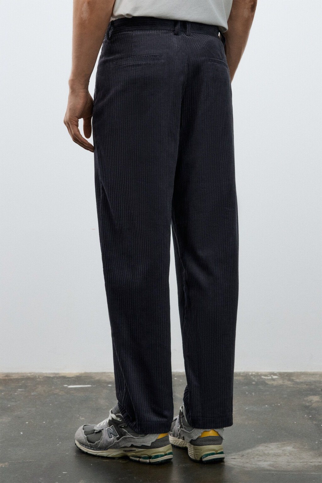 Брюки широкие из вельвета - цвет серый - 3