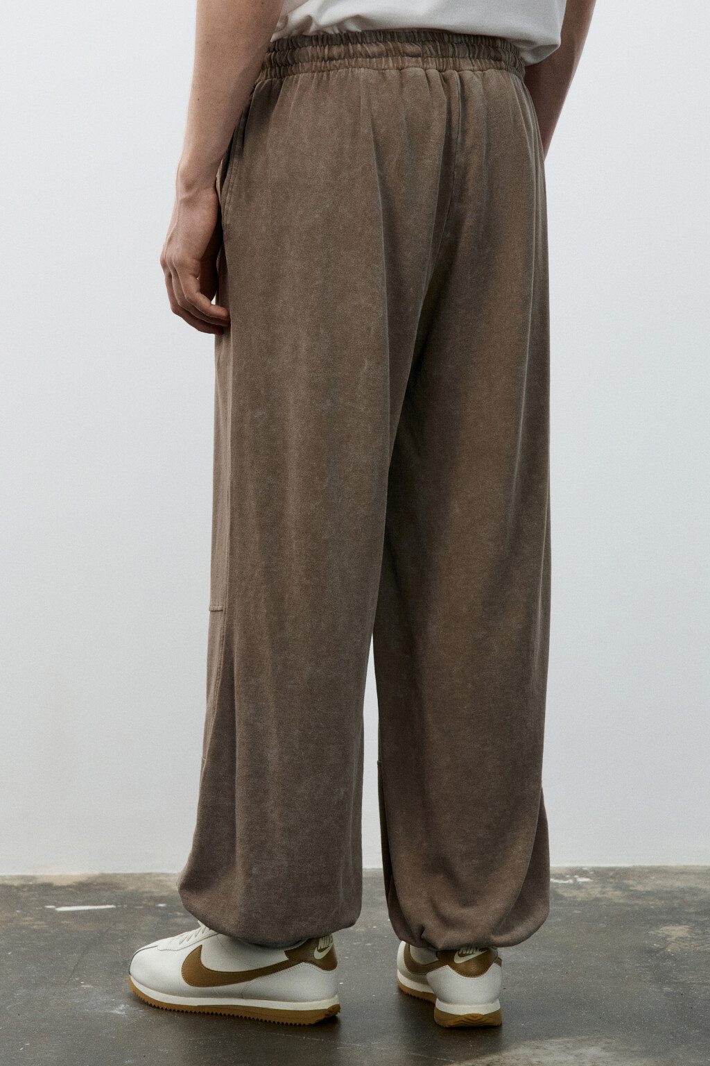 Брюки-джоггеры из хлопка - цвет коричневый - 3