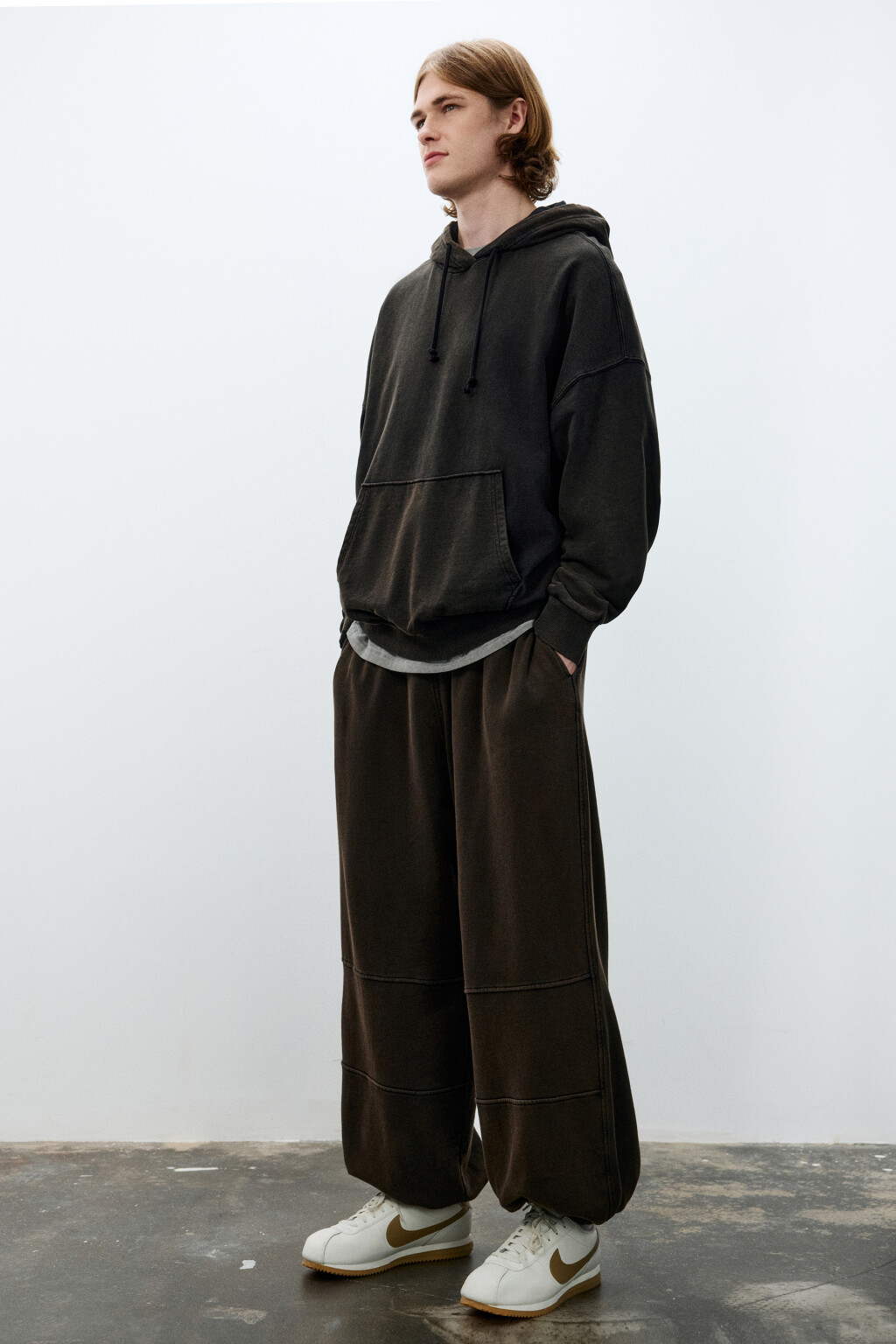 Брюки-джоггеры из хлопка - цвет коричневый - 1