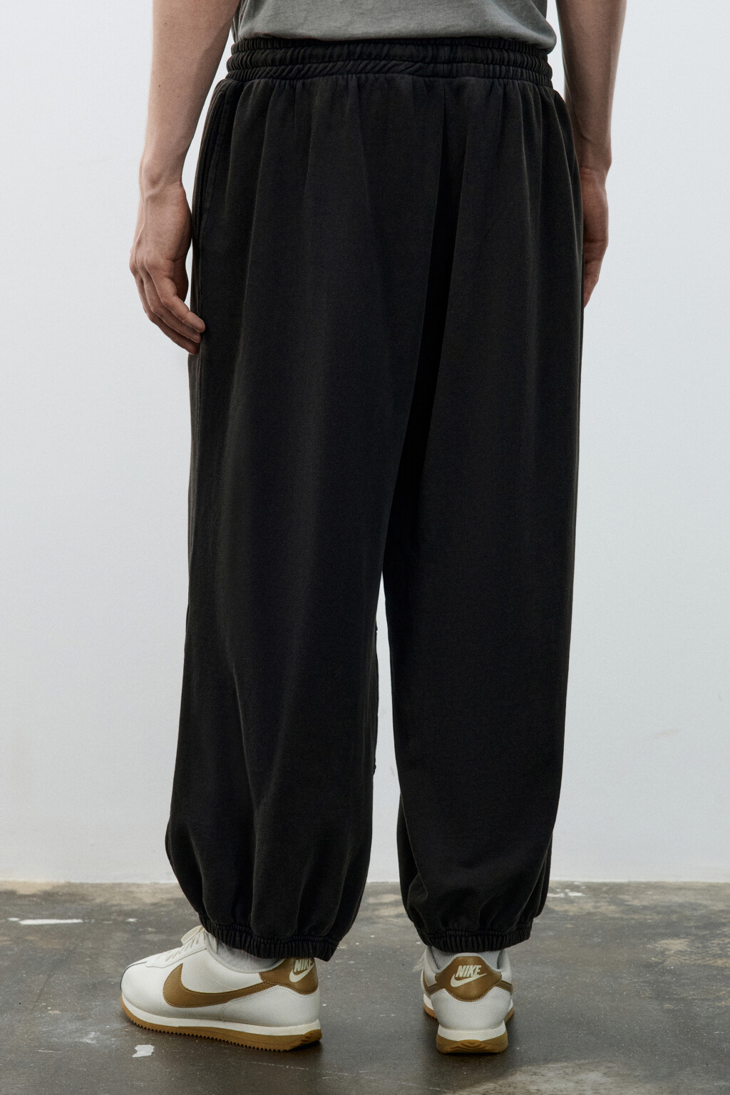 Брюки-джоггеры из хлопка - цвет черный - 3