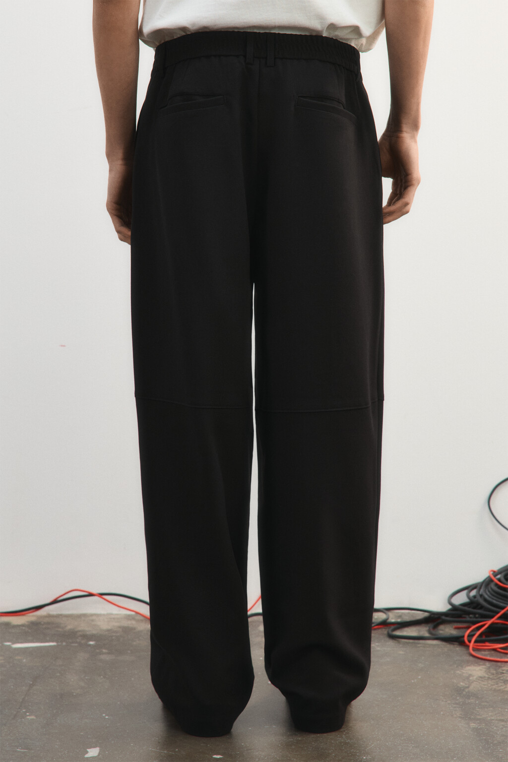 Брюки baggy fit широкие со складками - цвет черный - 3