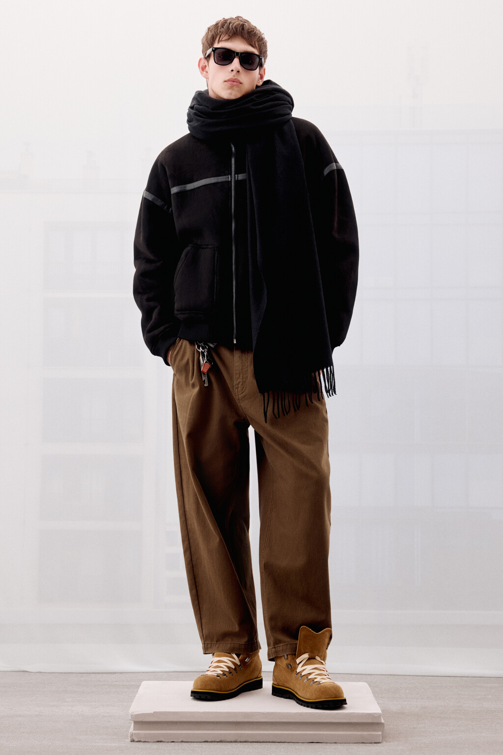 Брюки прямые хлопковые - цвет коричневый - 7