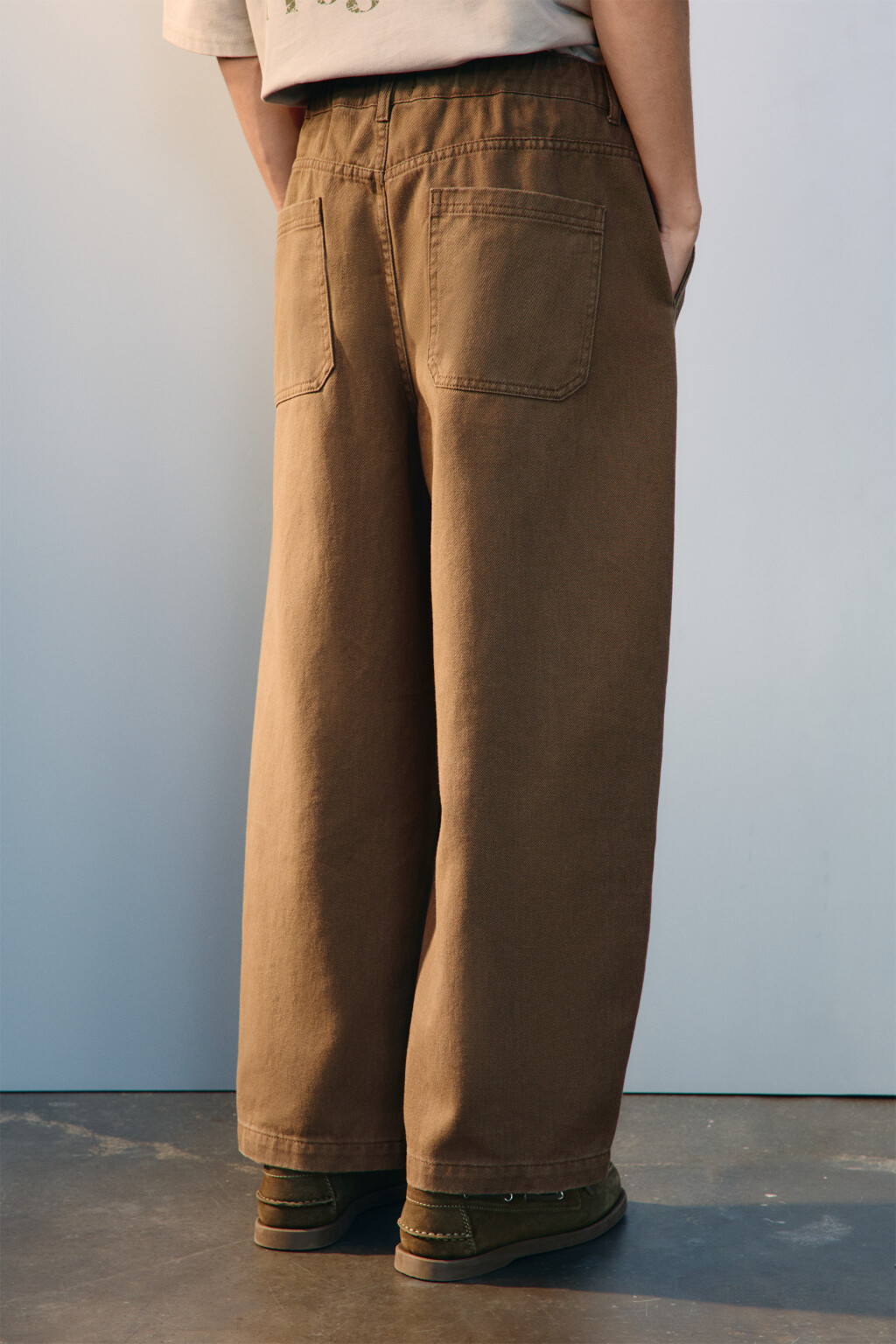 Брюки прямые хлопковые - цвет коричневый - 3