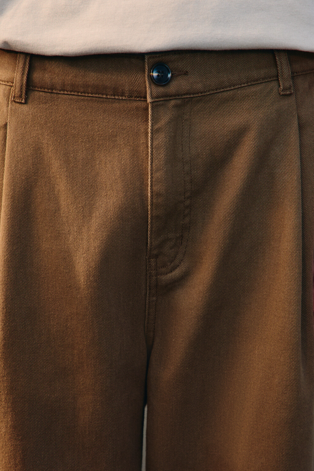 Брюки прямые хлопковые - цвет коричневый - 5