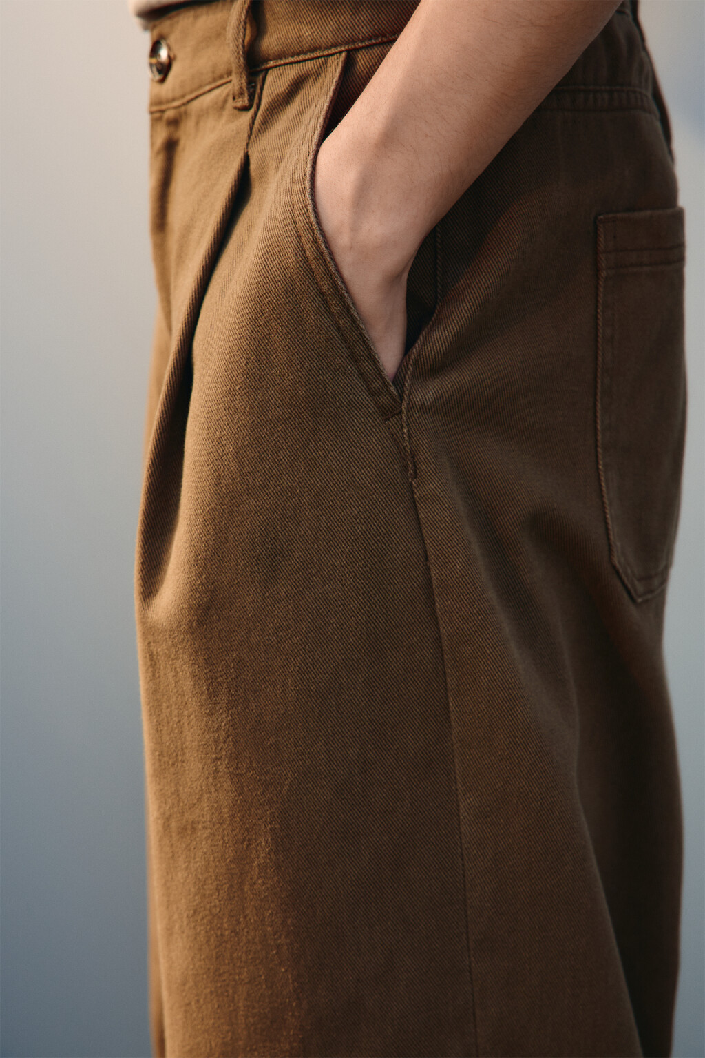 Брюки прямые хлопковые - цвет коричневый - 6