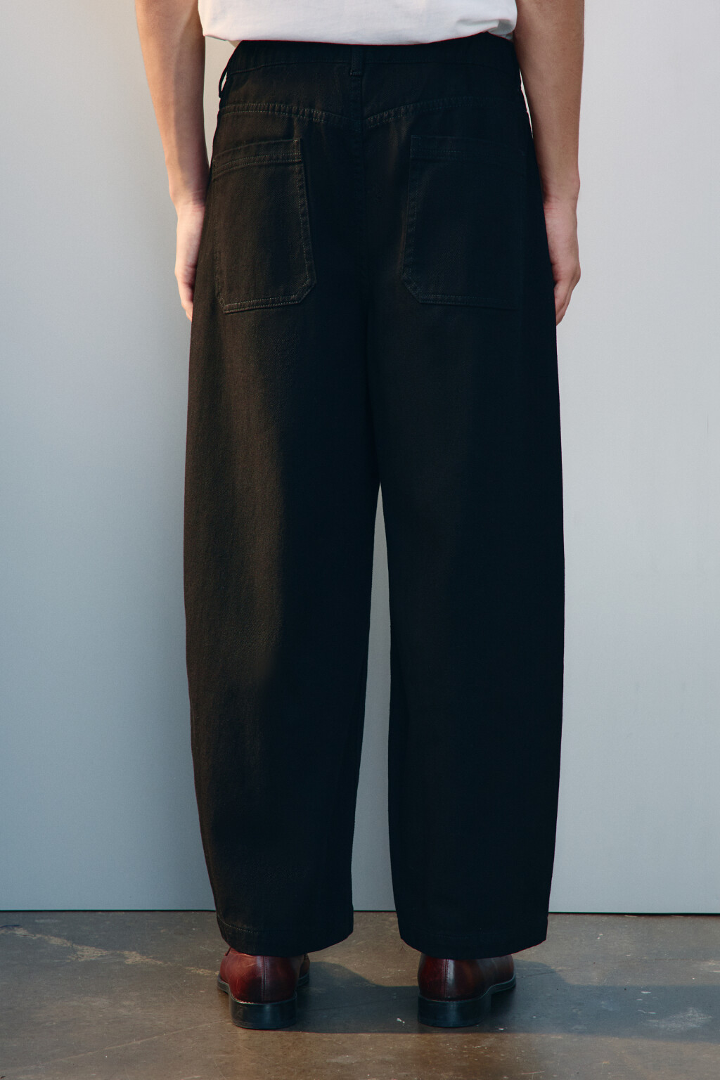 Брюки прямые хлопковые - цвет черный - 3