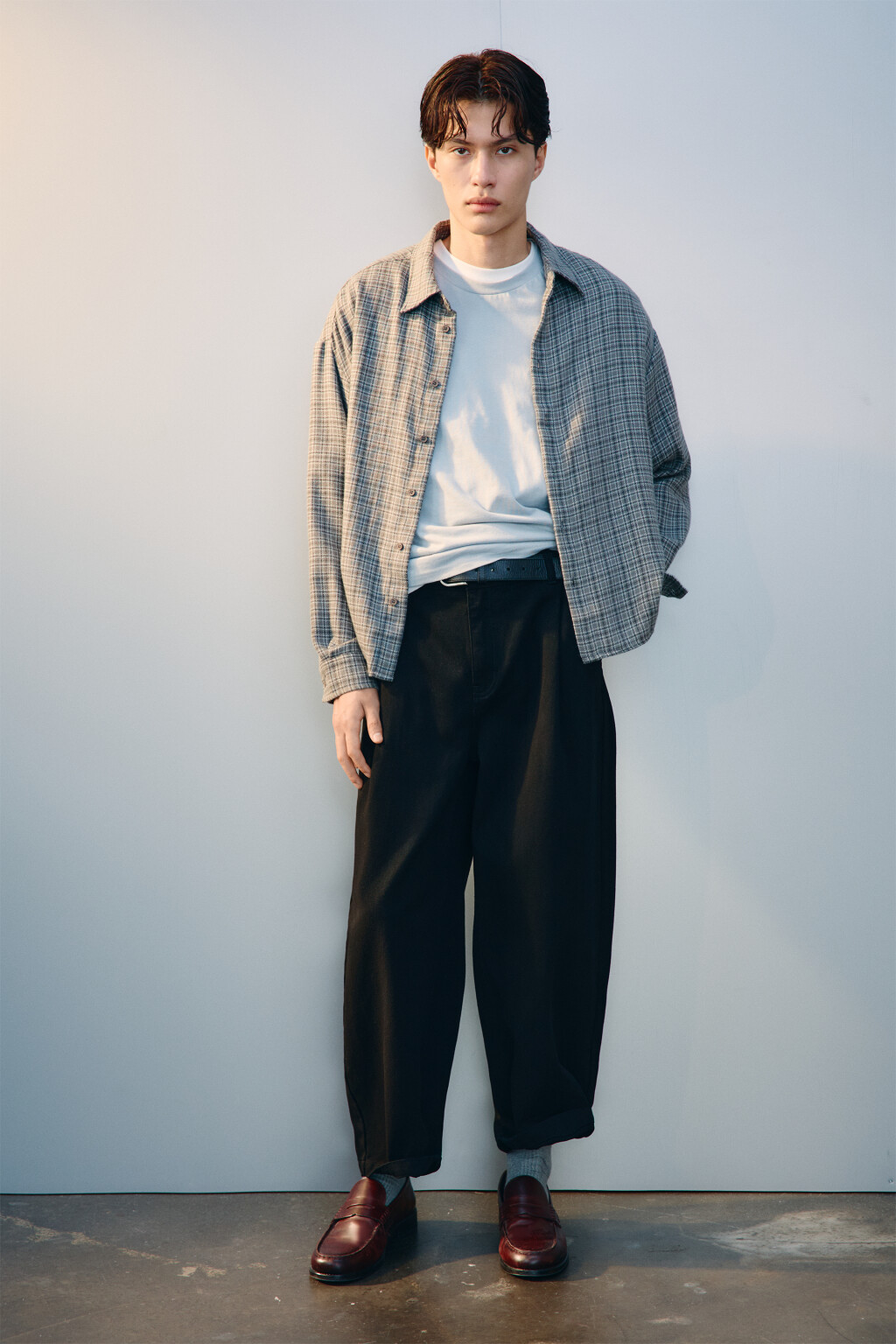 Брюки прямые хлопковые - цвет черный - 4