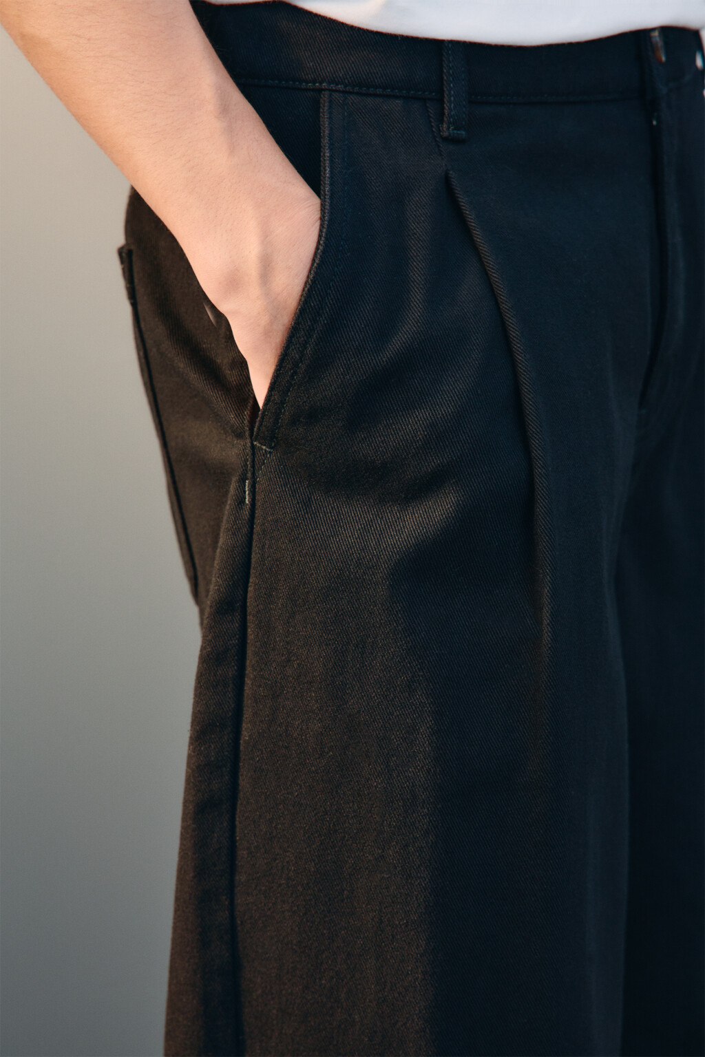 Брюки прямые хлопковые - цвет черный - 5