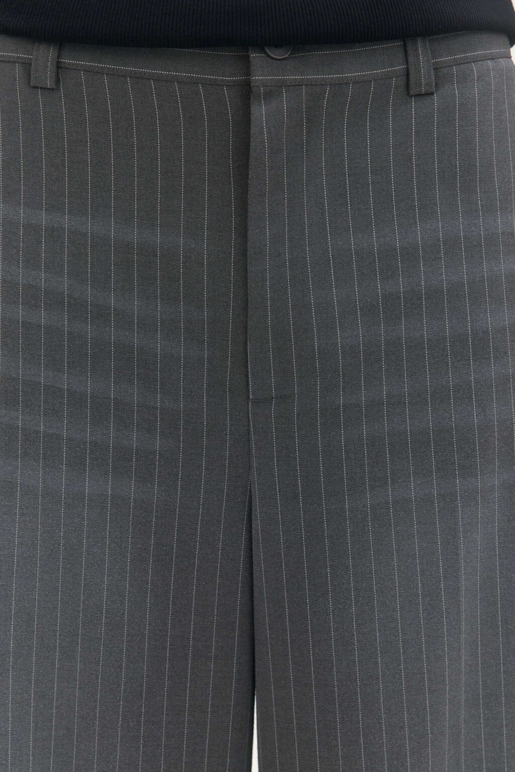 Брюки в полоску со стрелками - цвет серый - 5