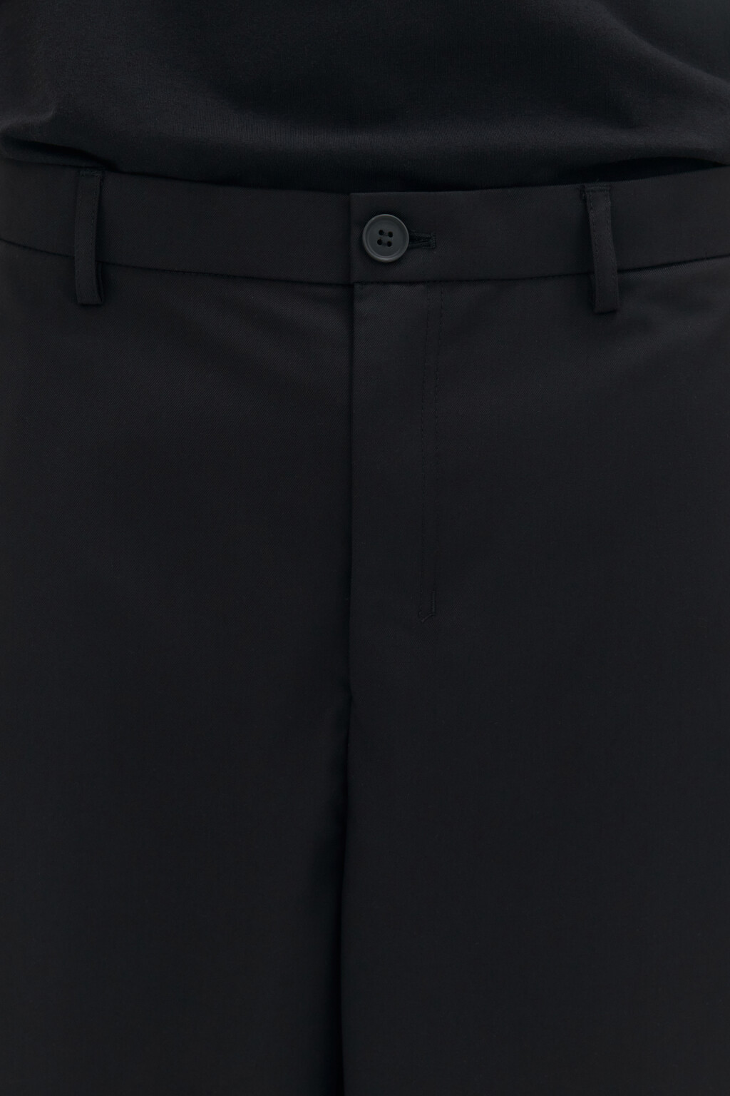 Брюки широкие костюмные со складками - цвет черный - 6