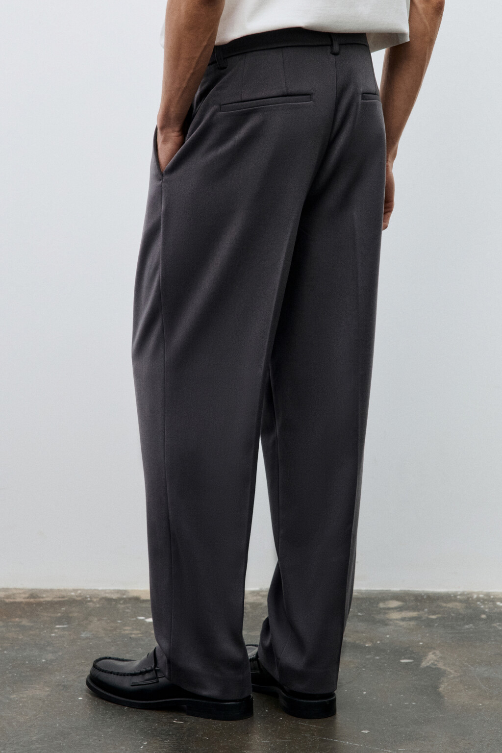 Брюки костюмные с утеплением - цвет серый - 3