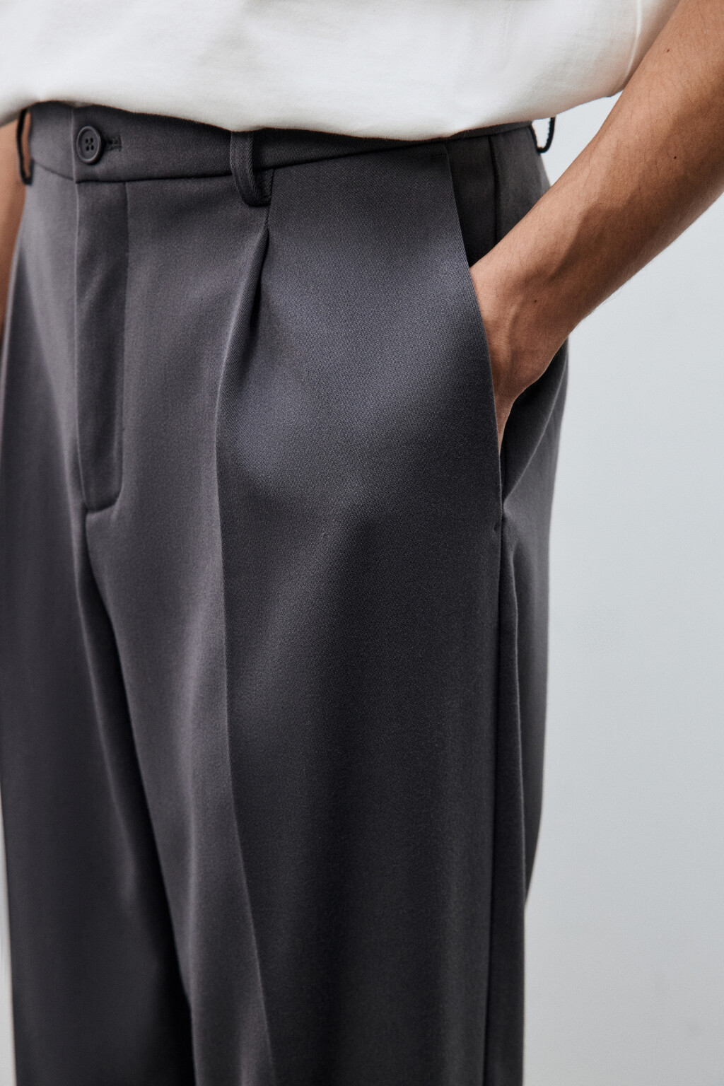 Брюки костюмные с утеплением - цвет серый - 6