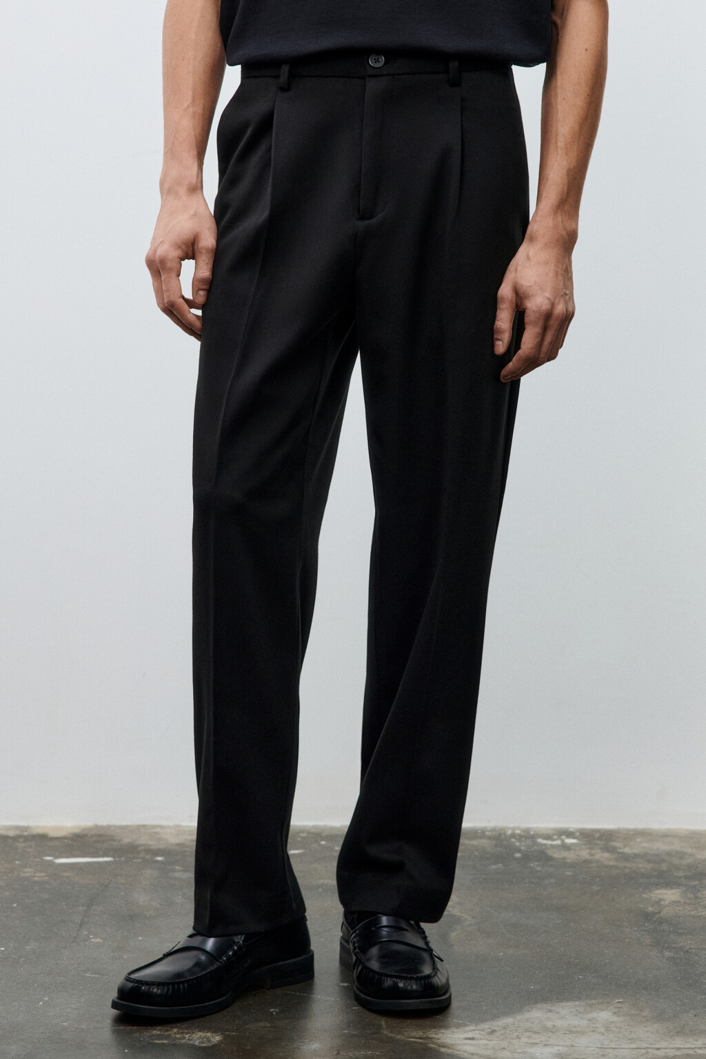 Брюки костюмные с утеплением - цвет черный - 2