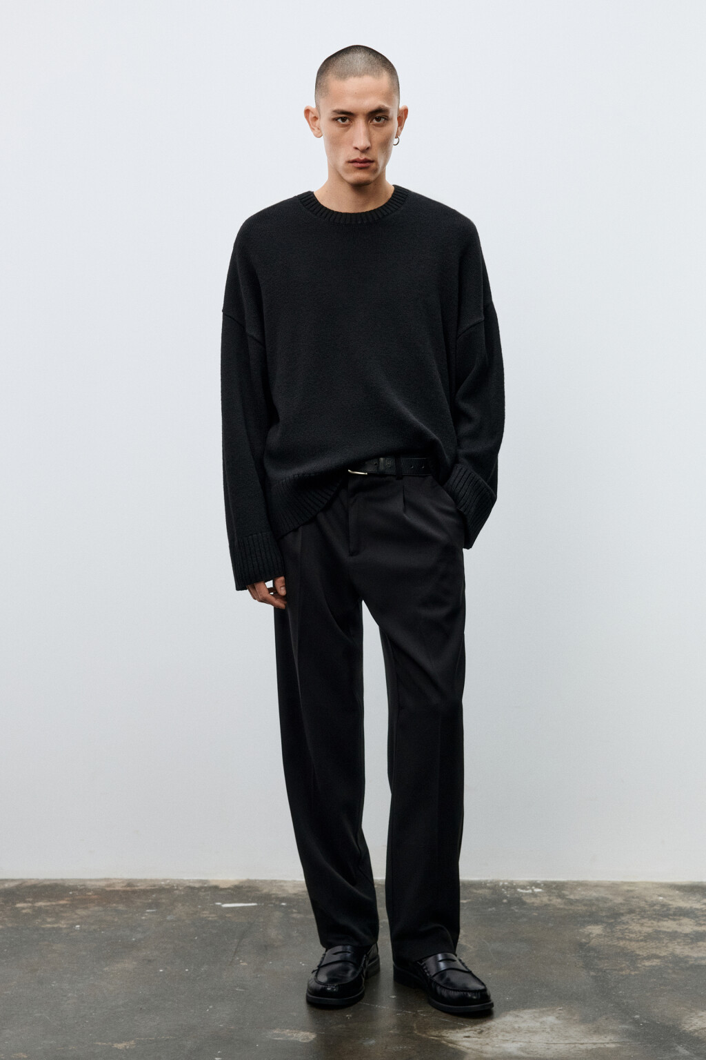 Брюки костюмные с утеплением - цвет черный - 4