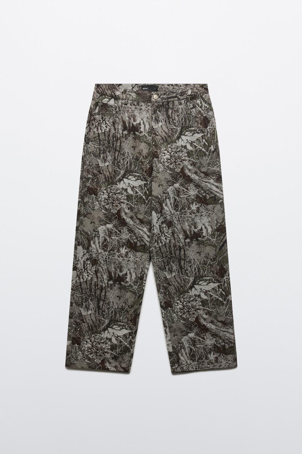 Брюки широкие с принтом - цвет зеленый - 7