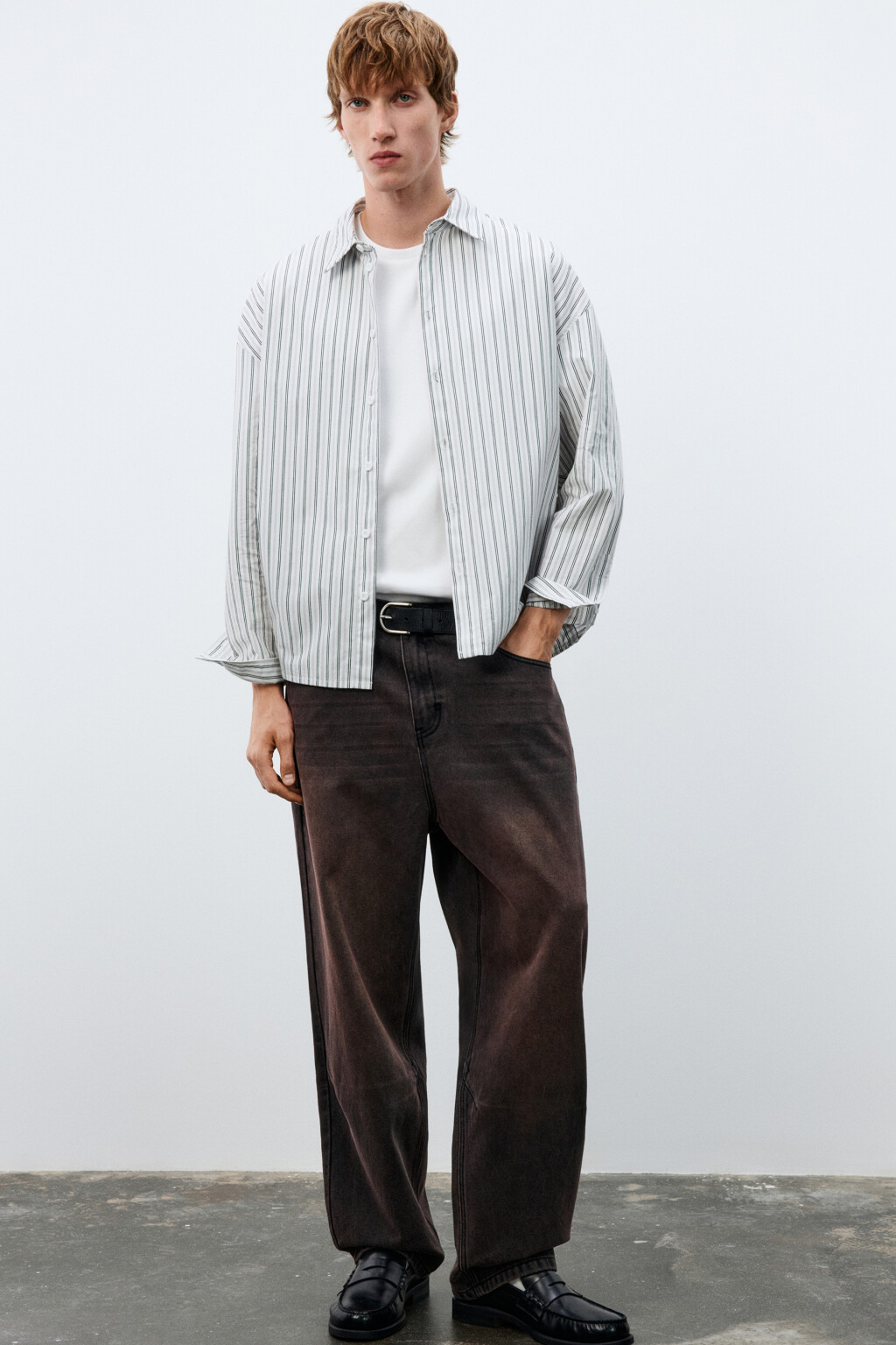 Джинсы прямые с вареным эффектом - цвет черный - 1