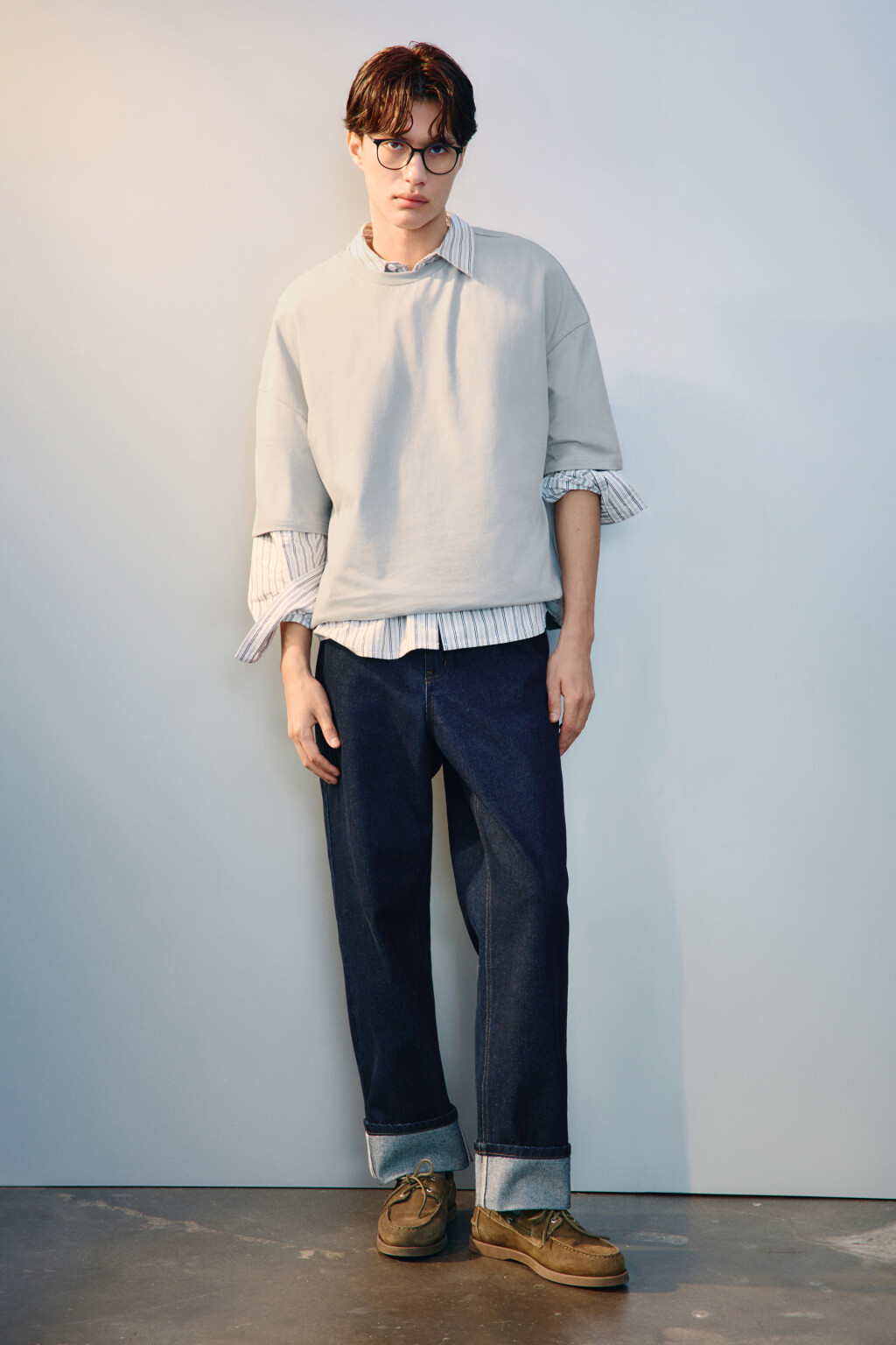 Джинсы прямые с подворотами - цвет синий - 4