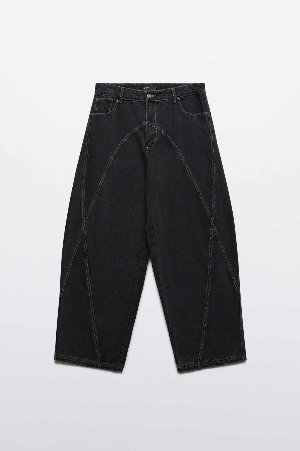 Джинсы barrel fit с декоративными швами - цвет черный - 8