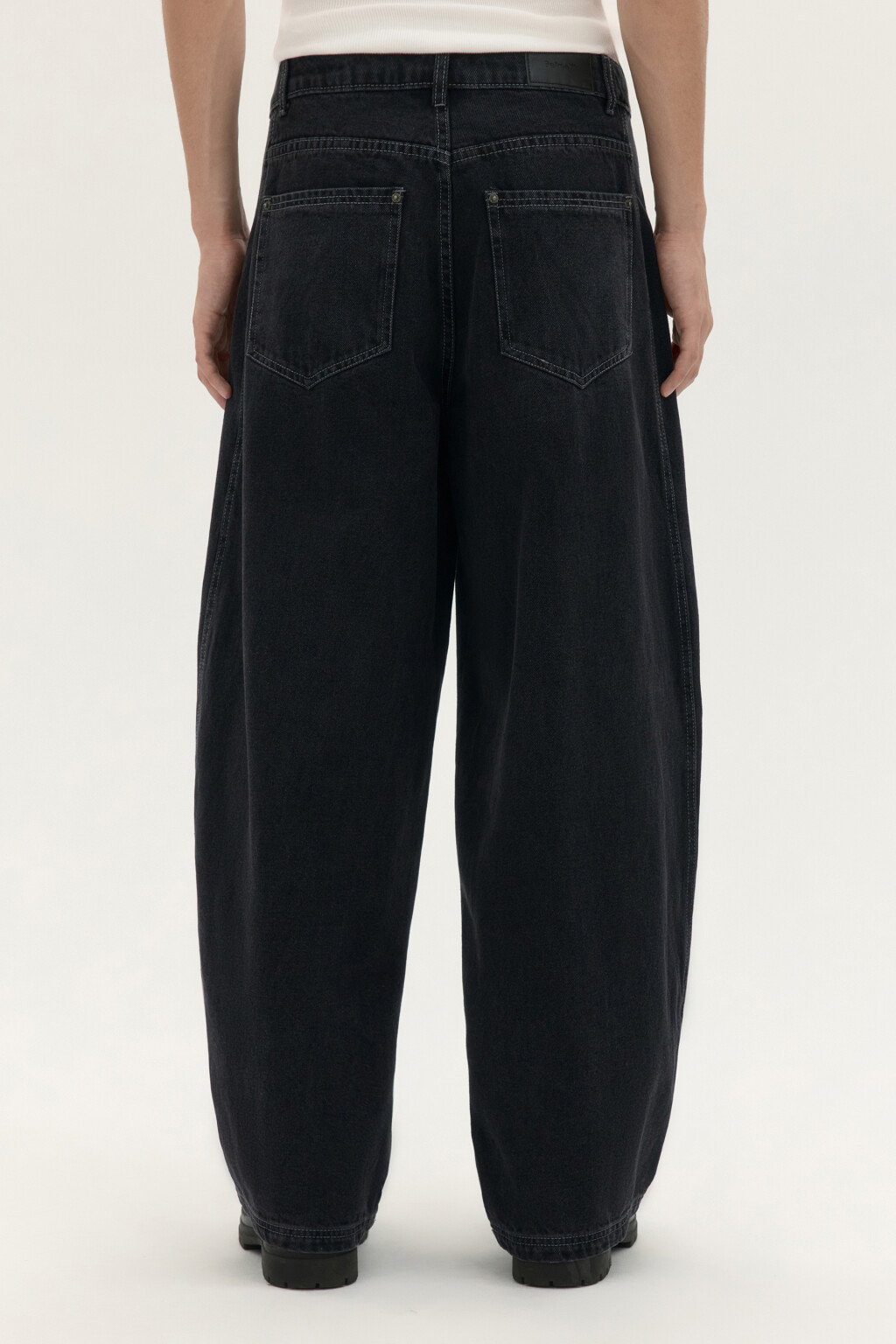 Джинсы barrel fit с декоративными швами - цвет черный - 3