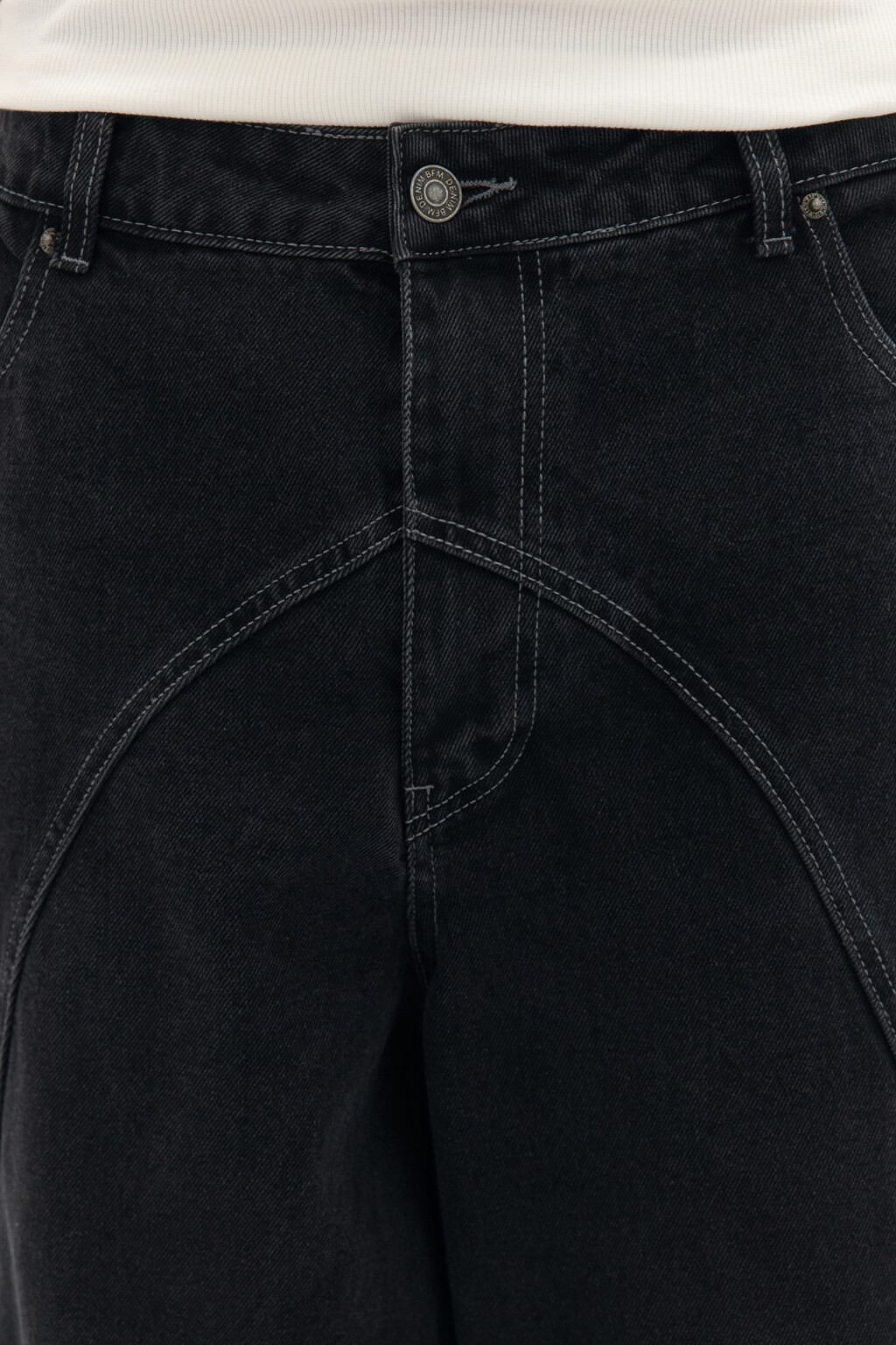 Джинсы barrel fit с декоративными швами - цвет черный - 5