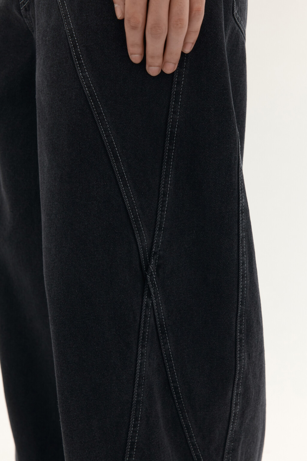 Джинсы barrel fit с декоративными швами - цвет черный - 6