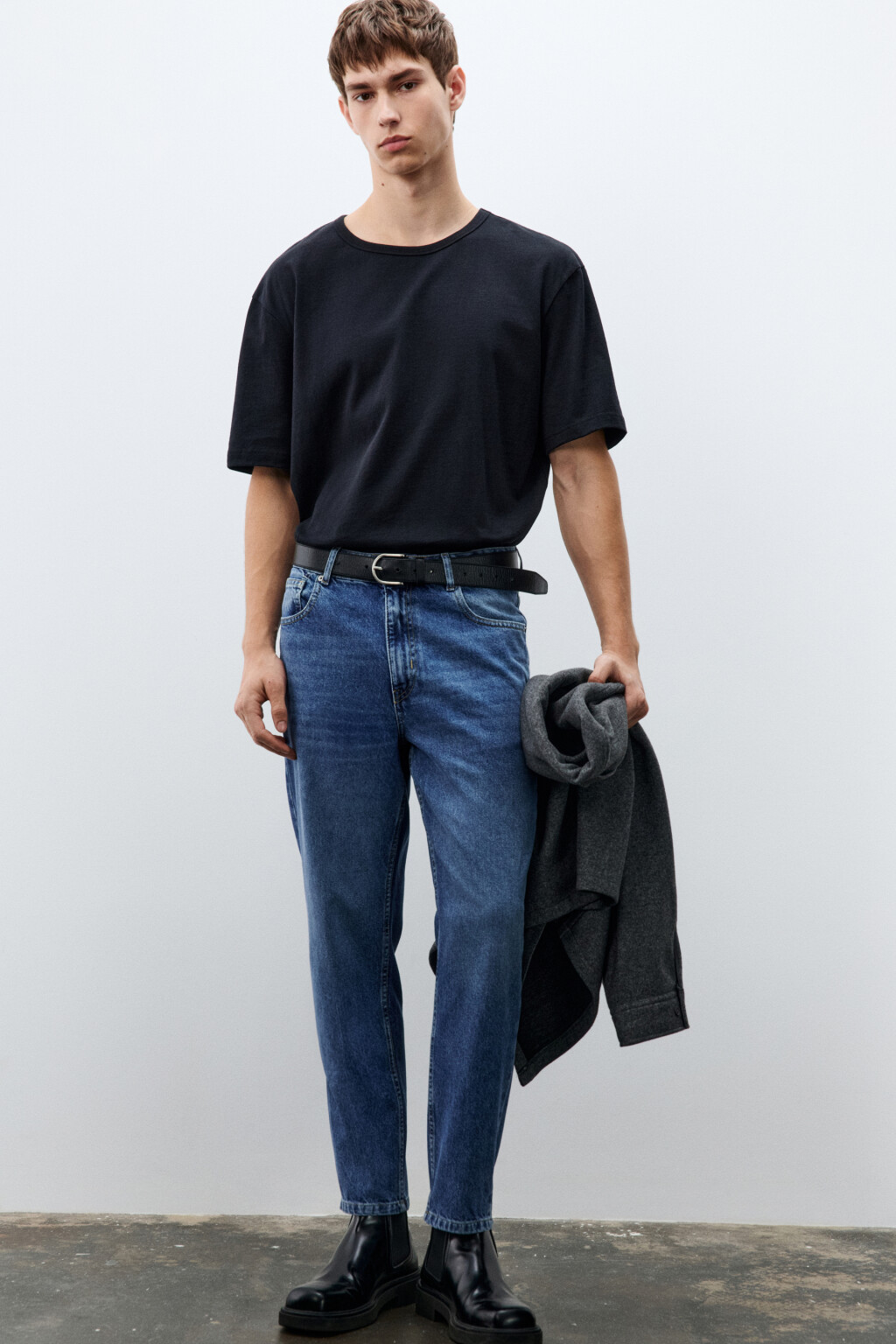 Джинсы loose fit прямые - цвет голубой - 1