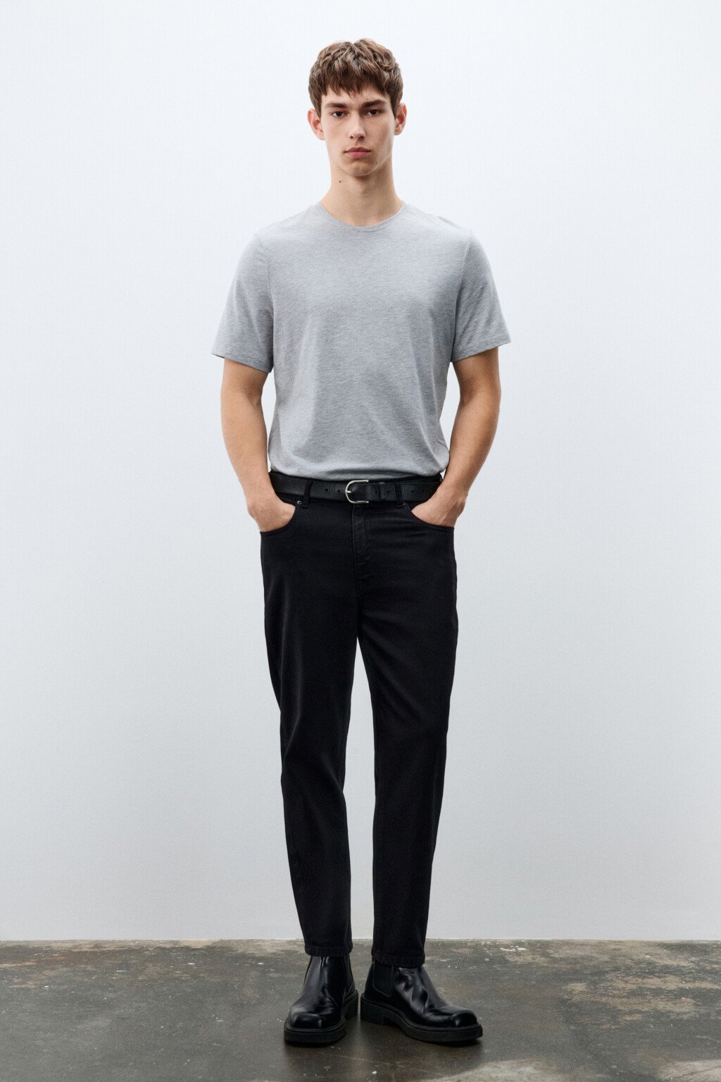 Джинсы loose fit прямые - цвет черный - 4