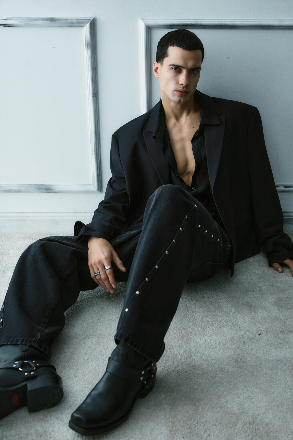 Джинсы wide leg широкие - цвет серый - 2