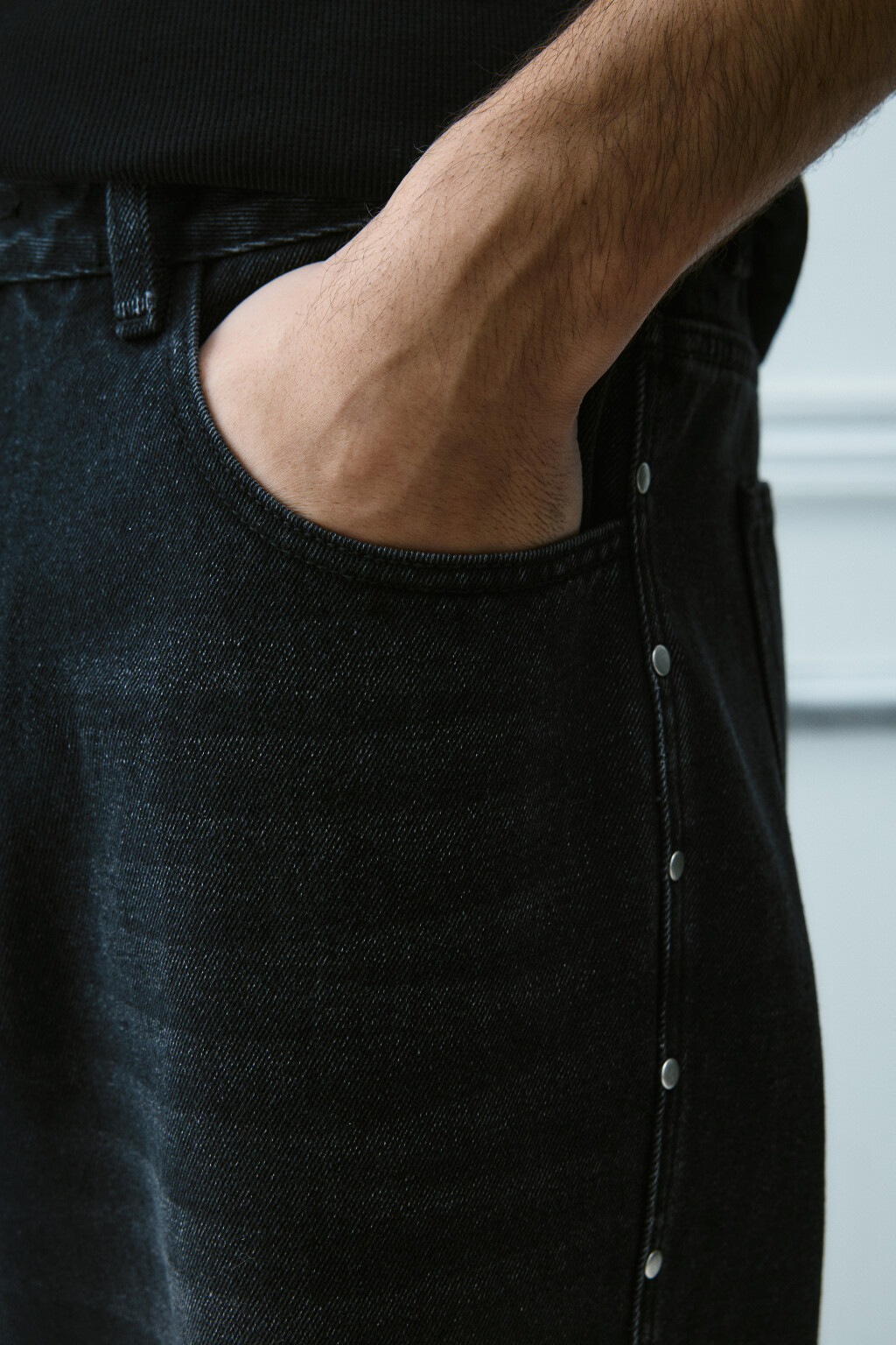 Джинсы wide leg широкие - цвет серый - 7