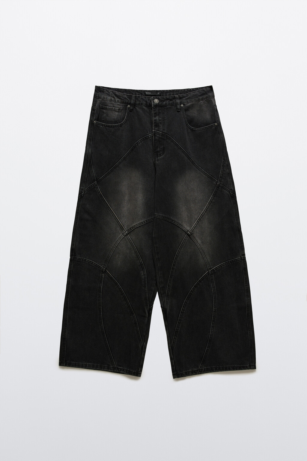 Джинсы baggy fit с декоративными швами - цвет черный - 8