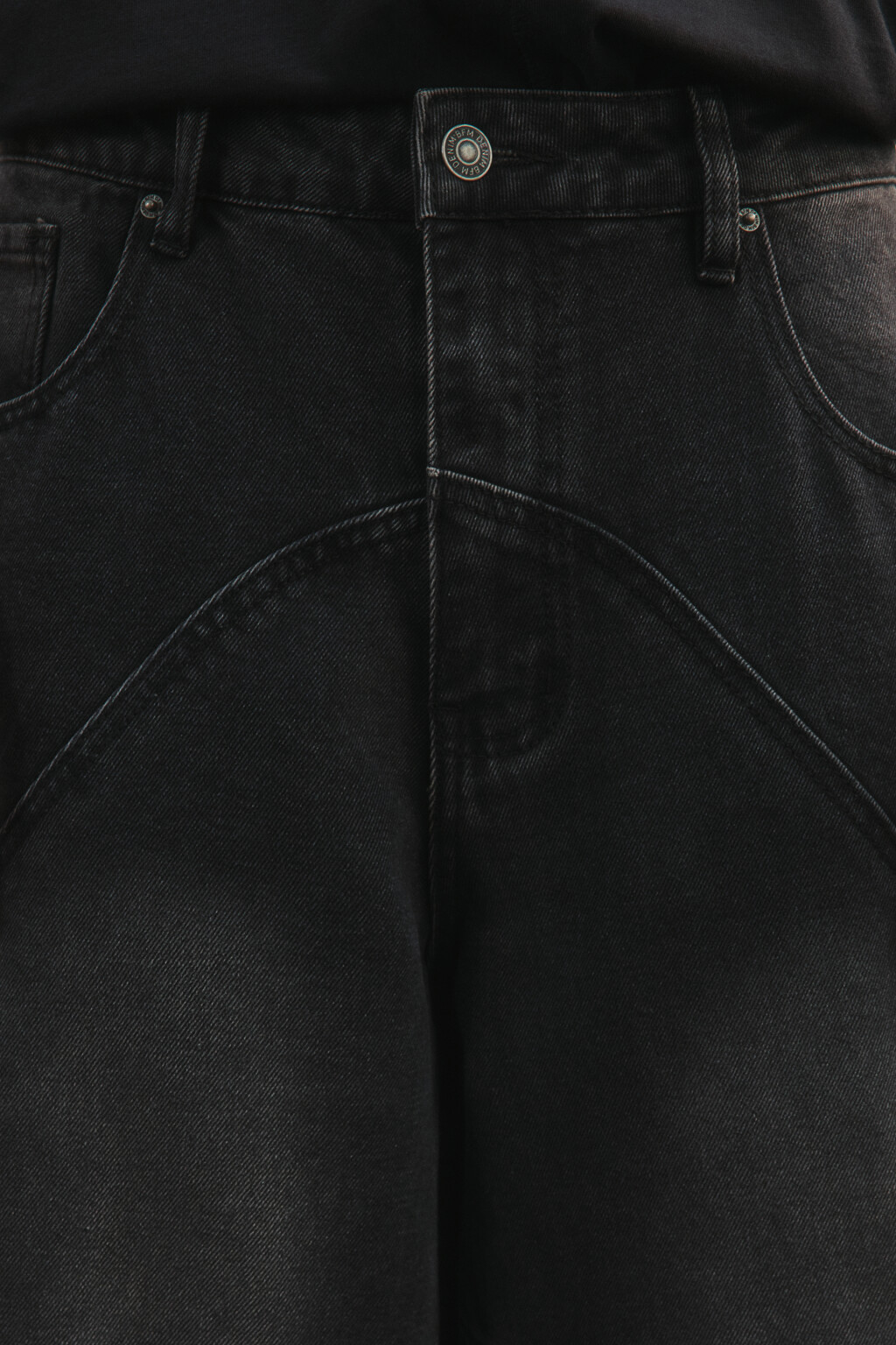 Джинсы baggy fit с декоративными швами - цвет черный - 5