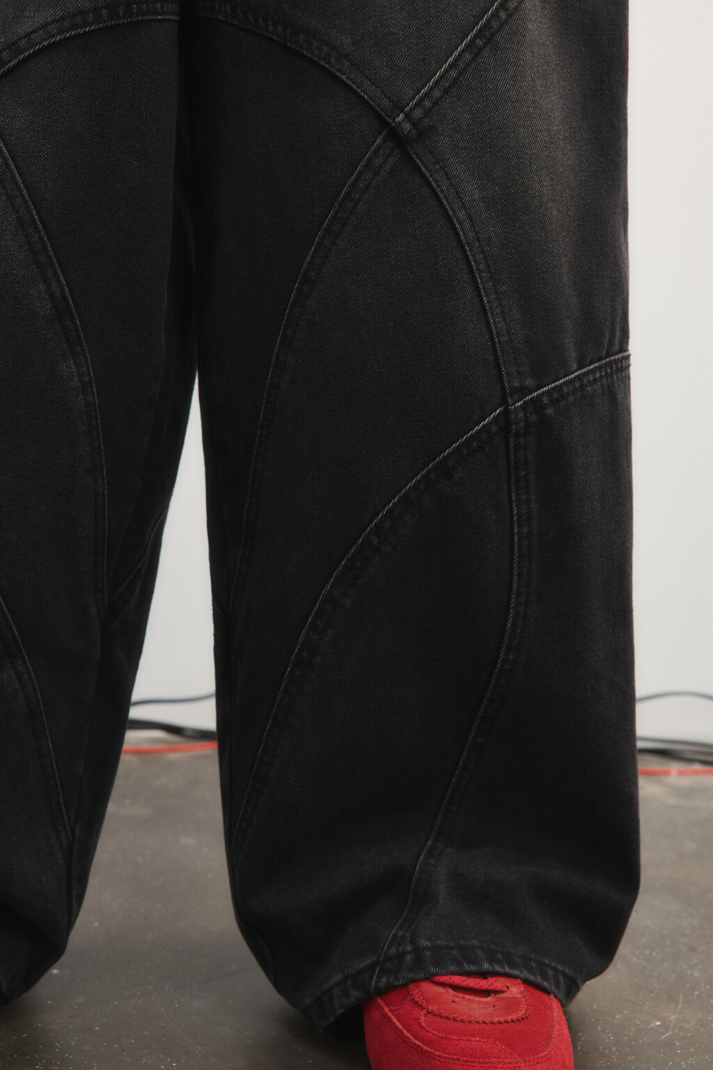 Джинсы baggy fit с декоративными швами - цвет черный - 7