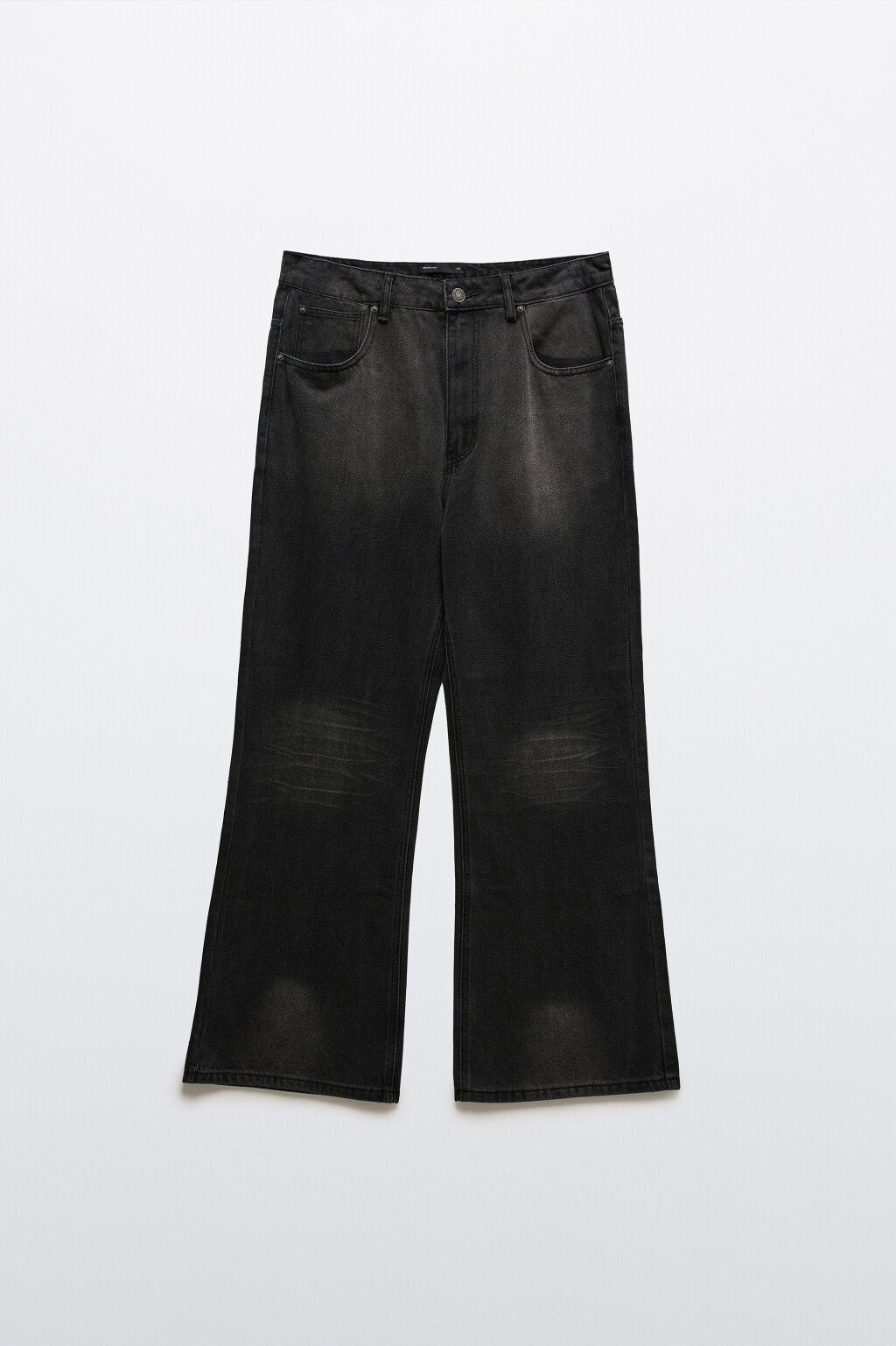 Джинсы клеш вареные с вышивкой - цвет серый - 8