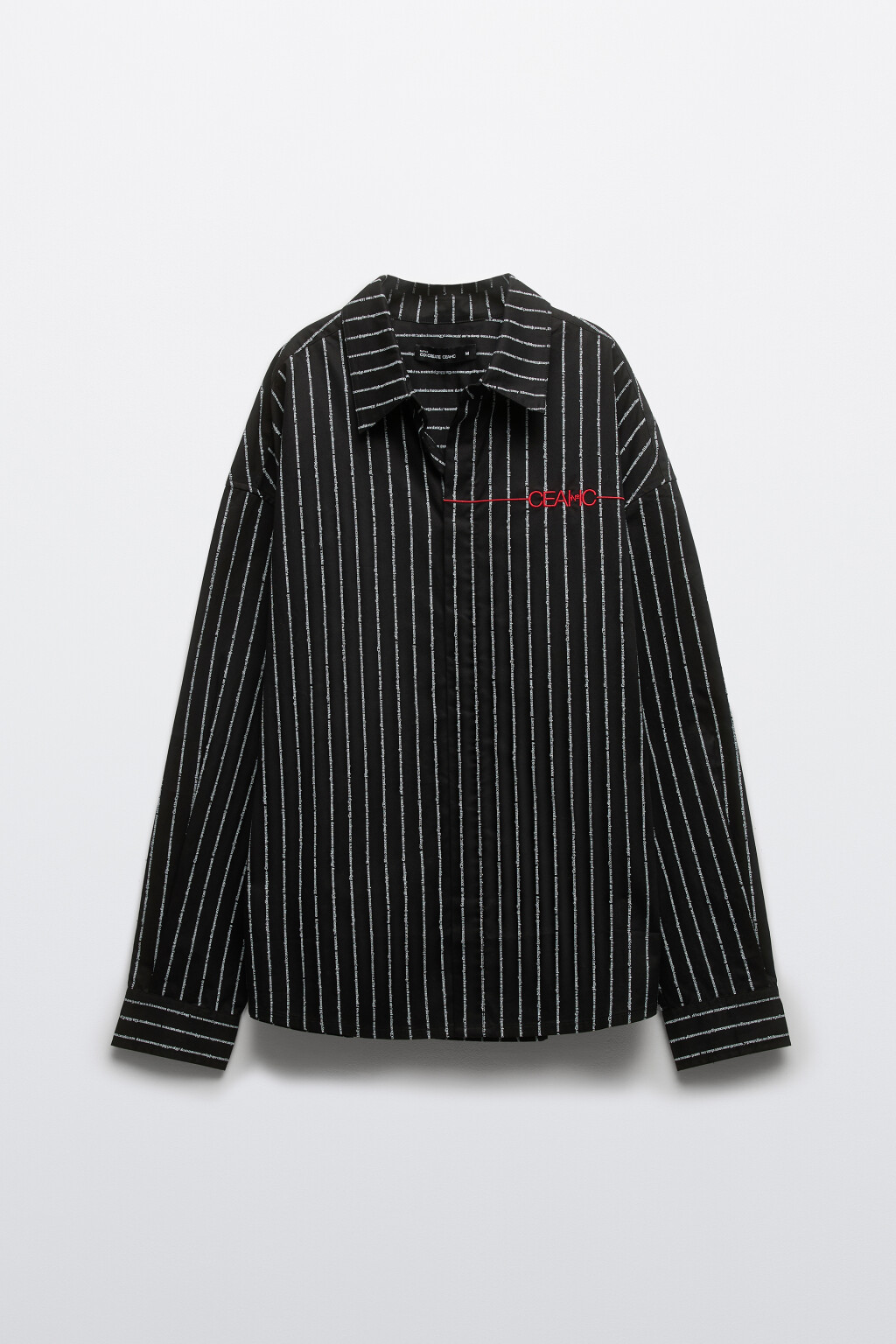 Рубашка хлопковая в полоску - цвет черный - 9