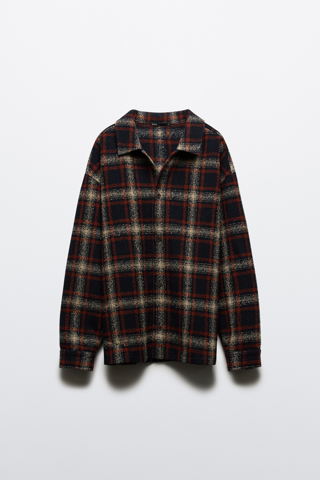 Рубашка-овершот в клетку - цвет синий - 7