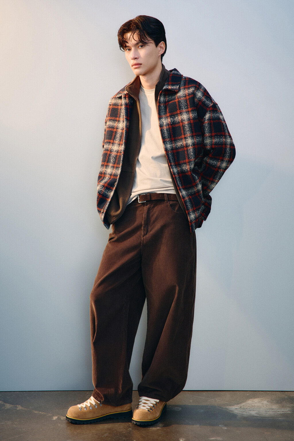 Рубашка-овершот в клетку - цвет синий - 4