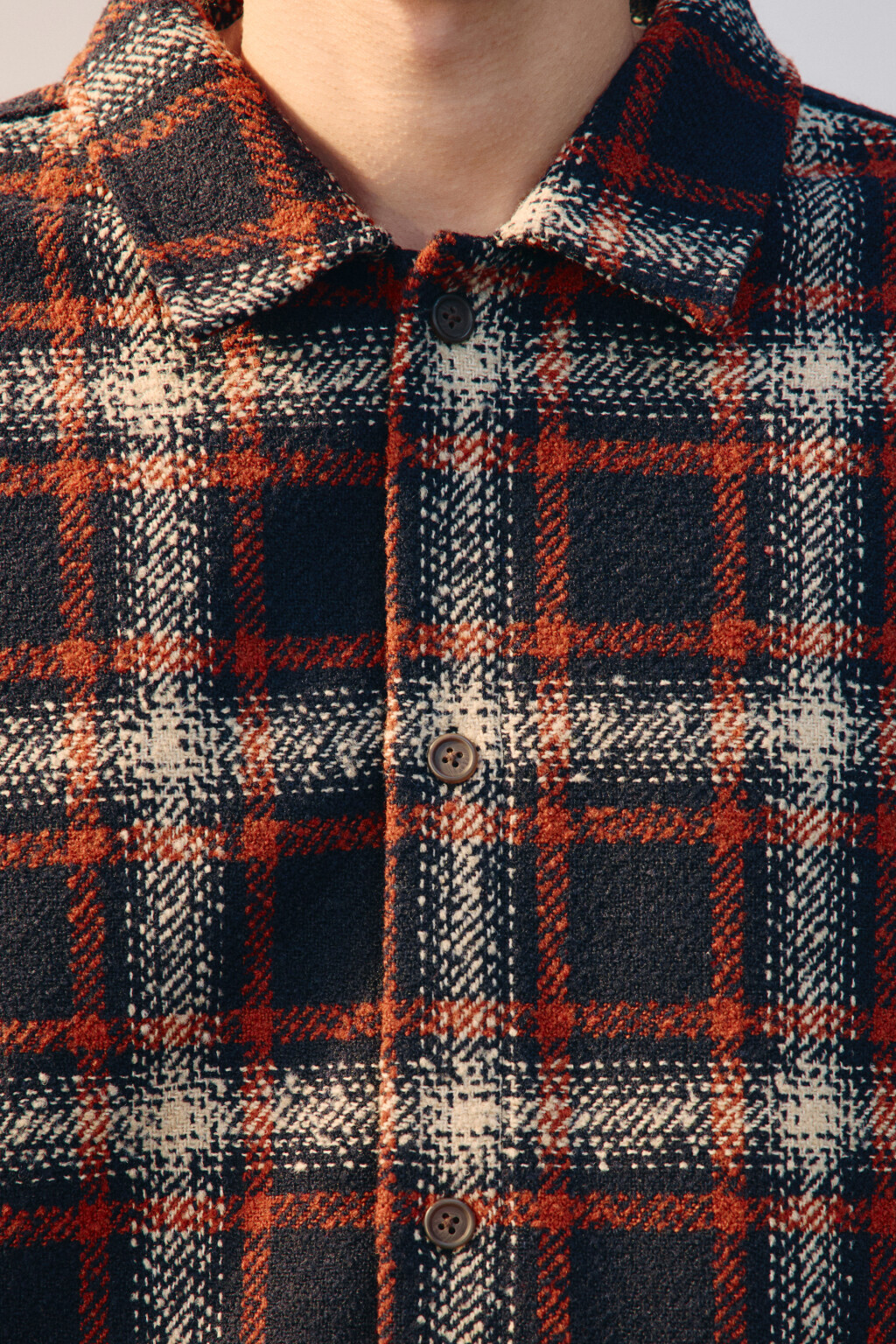 Рубашка-овершот в клетку - цвет синий - 5