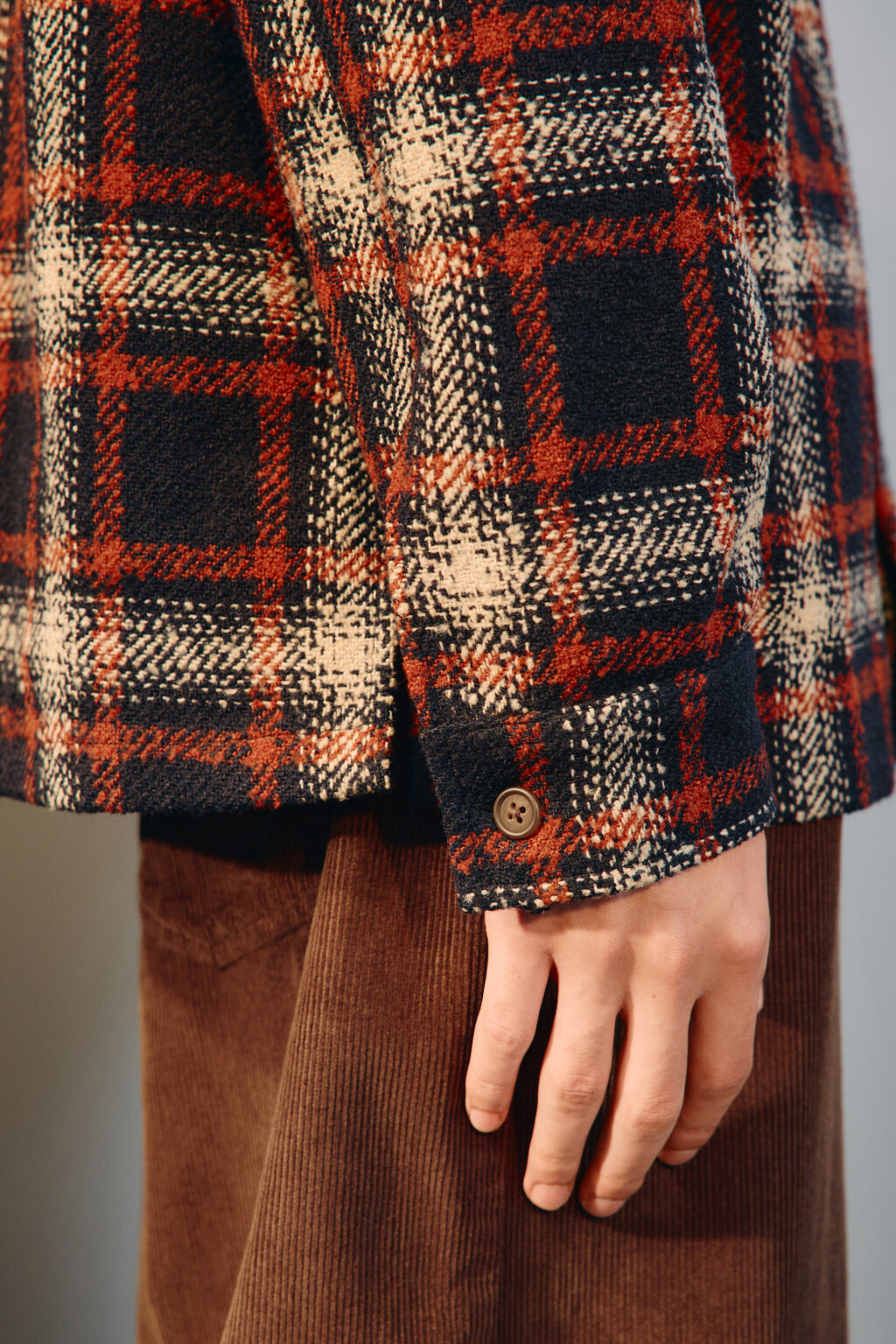 Рубашка-овершот в клетку - цвет синий - 6