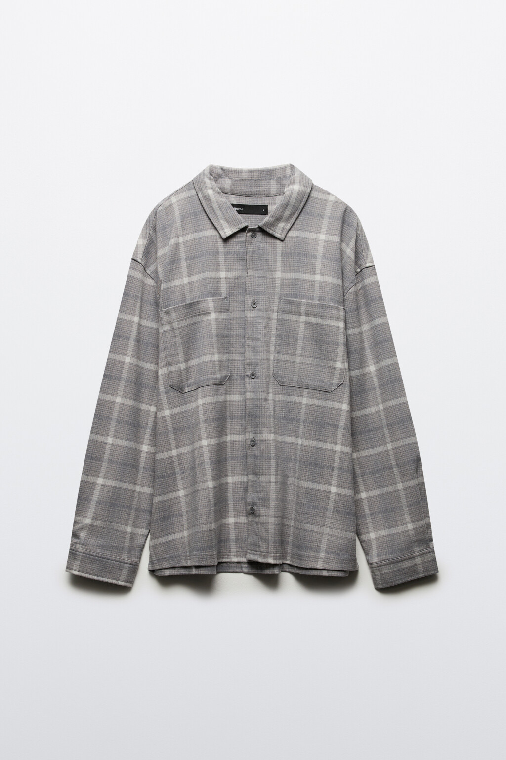 Рубашка-овершот в клетку - цвет серый - 7