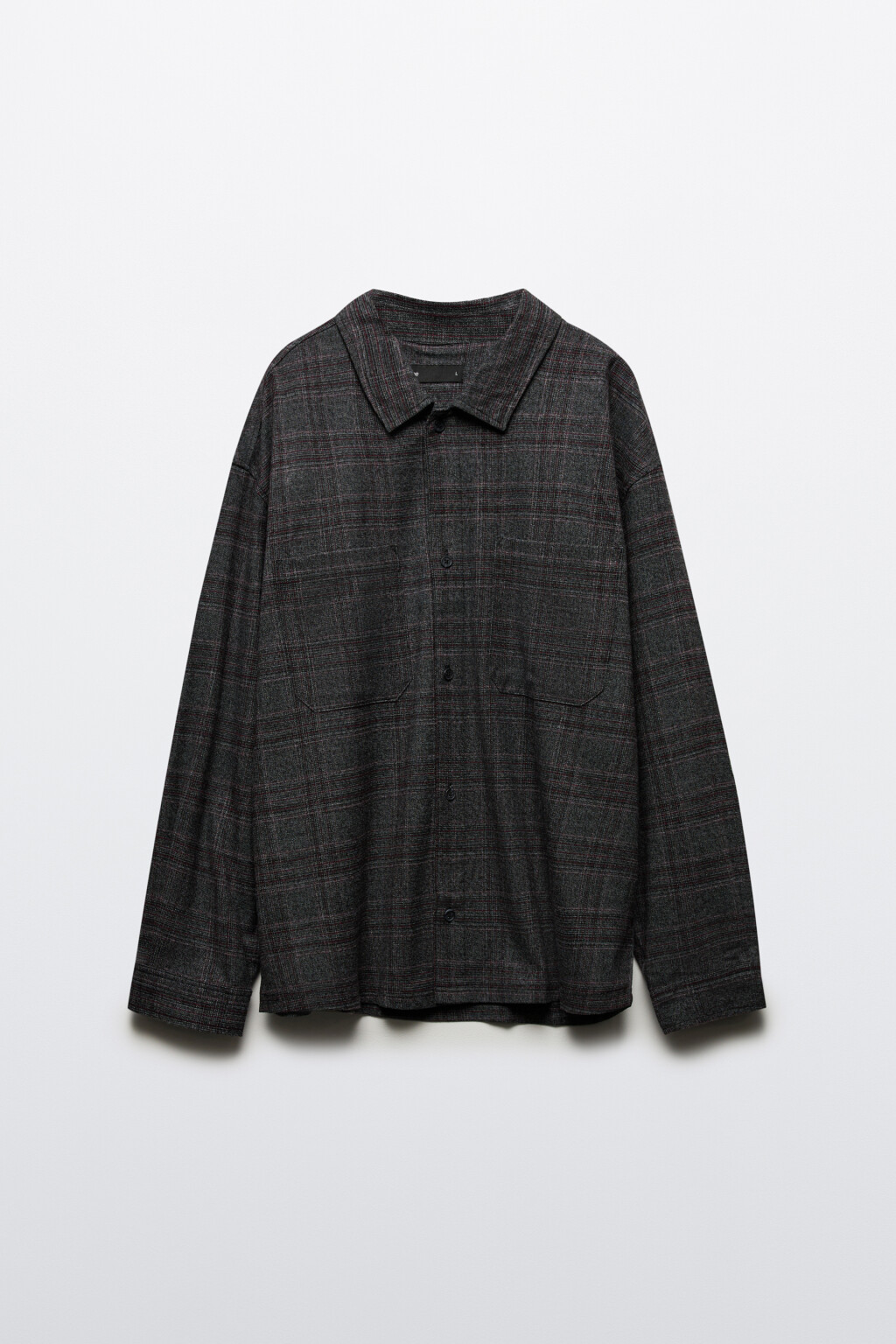 Рубашка-овершот в клетку - цвет серый - 7